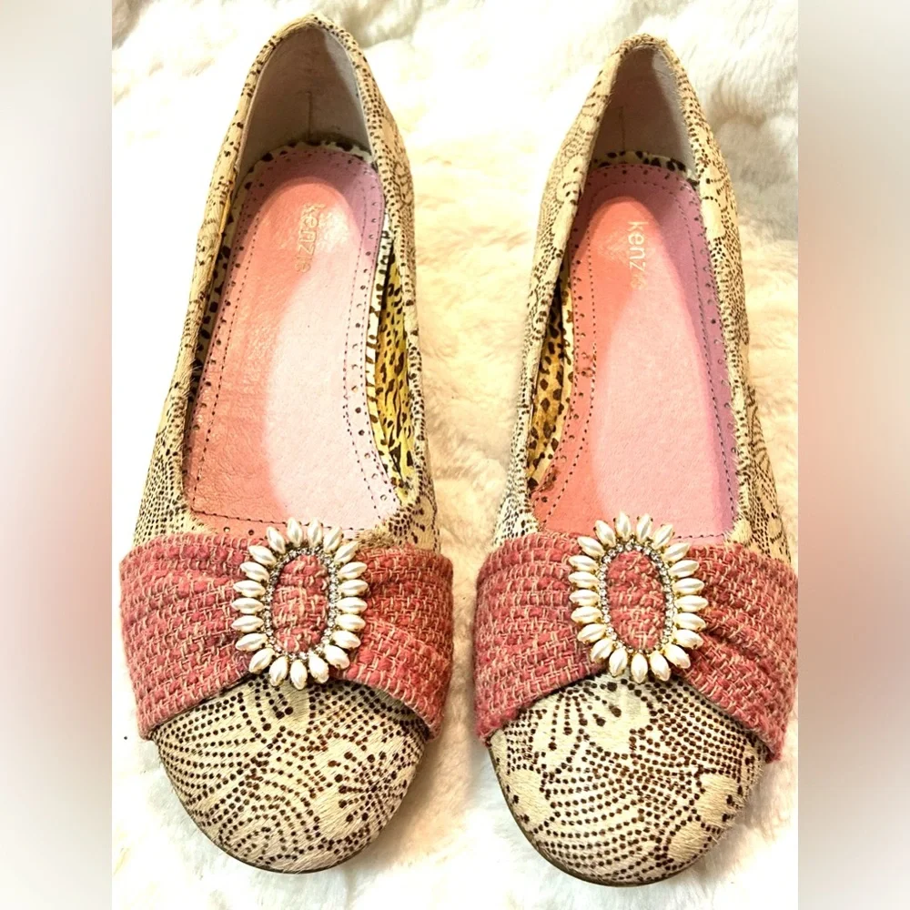 Kenzie Teren leather tweed Ballet slip on flats women’s size 8.5M - Picture 3 of 11